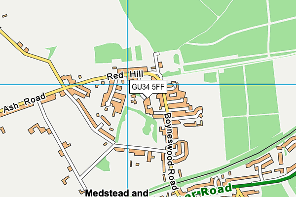 GU34 5FF map - OS VectorMap District (Ordnance Survey)
