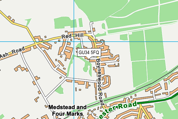 GU34 5FQ map - OS VectorMap District (Ordnance Survey)