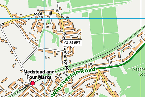 GU34 5FT map - OS VectorMap District (Ordnance Survey)