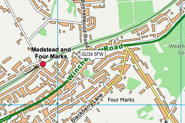 GU34 5FW map - OS VectorMap District (Ordnance Survey)