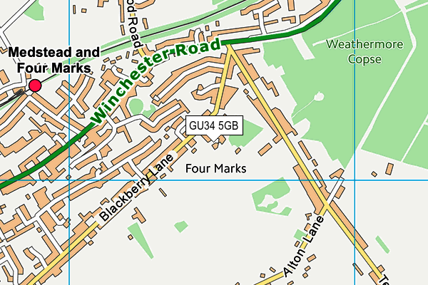 GU34 5GB map - OS VectorMap District (Ordnance Survey)