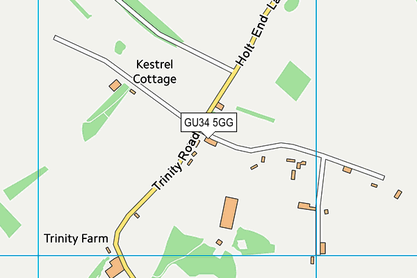 GU34 5GG map - OS VectorMap District (Ordnance Survey)