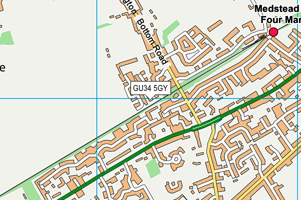 GU34 5GY map - OS VectorMap District (Ordnance Survey)