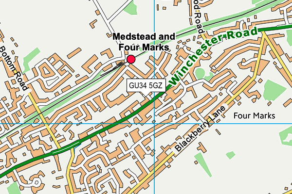 GU34 5GZ map - OS VectorMap District (Ordnance Survey)