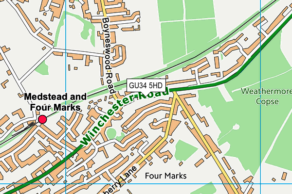 GU34 5HD map - OS VectorMap District (Ordnance Survey)