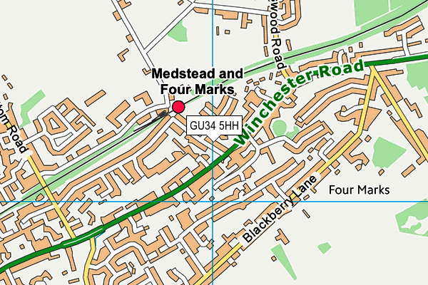 GU34 5HH map - OS VectorMap District (Ordnance Survey)