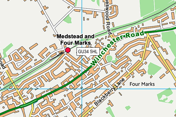 GU34 5HL map - OS VectorMap District (Ordnance Survey)