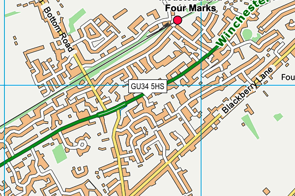 GU34 5HS map - OS VectorMap District (Ordnance Survey)