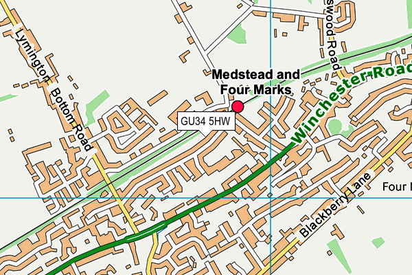 GU34 5HW map - OS VectorMap District (Ordnance Survey)