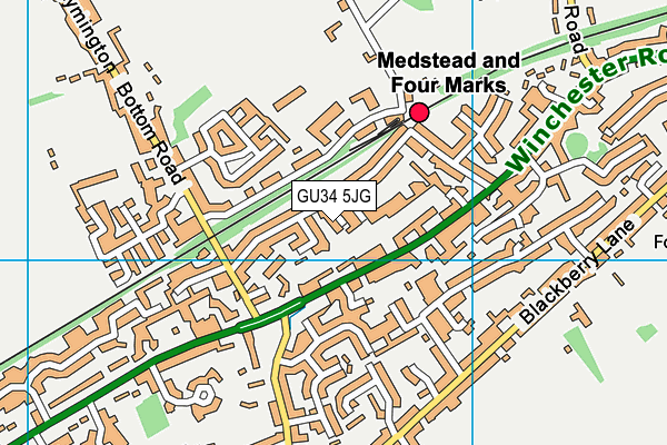 GU34 5JG map - OS VectorMap District (Ordnance Survey)