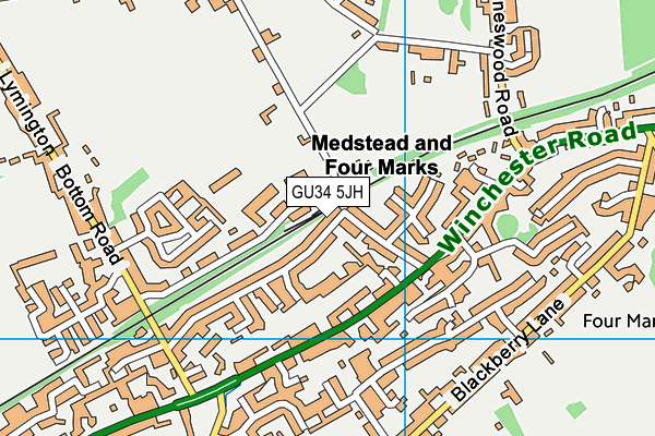GU34 5JH map - OS VectorMap District (Ordnance Survey)