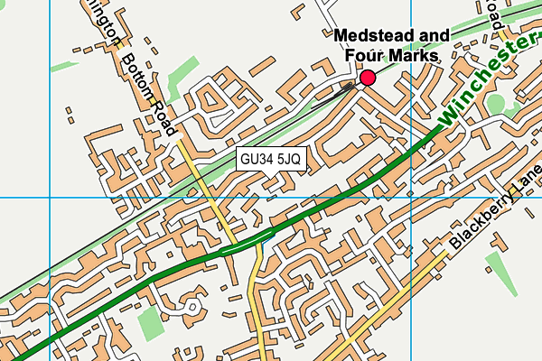 GU34 5JQ map - OS VectorMap District (Ordnance Survey)