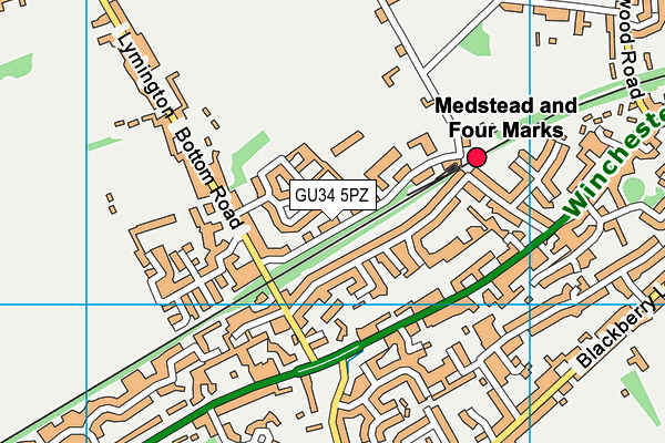 GU34 5PZ map - OS VectorMap District (Ordnance Survey)