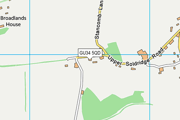 GU34 5QD map - OS VectorMap District (Ordnance Survey)