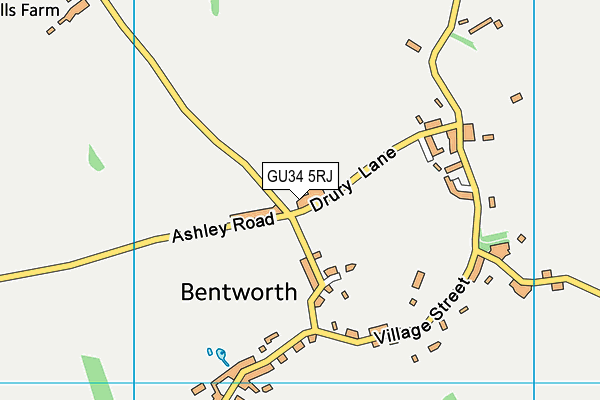 GU34 5RJ map - OS VectorMap District (Ordnance Survey)