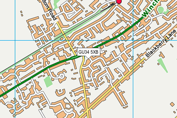 GU34 5XB map - OS VectorMap District (Ordnance Survey)