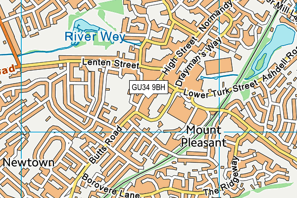 GU34 9BH map - OS VectorMap District (Ordnance Survey)