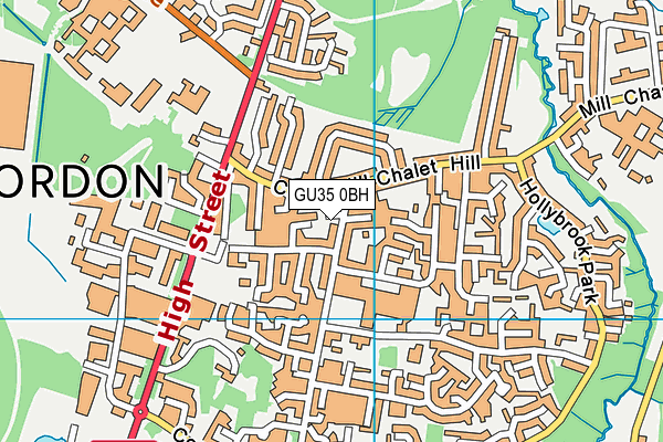 GU35 0BH map - OS VectorMap District (Ordnance Survey)