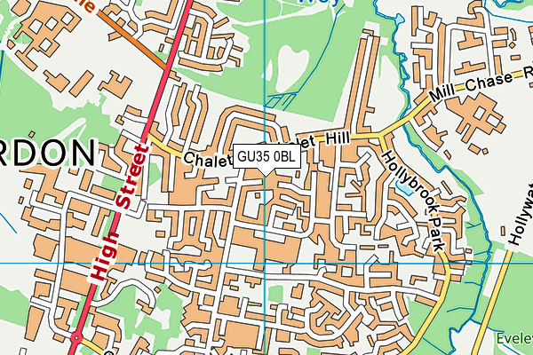 GU35 0BL map - OS VectorMap District (Ordnance Survey)