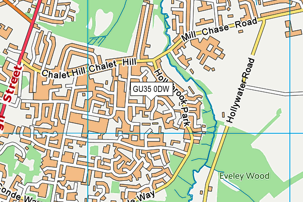 GU35 0DW map - OS VectorMap District (Ordnance Survey)