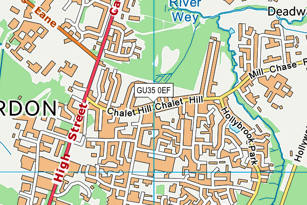 GU35 0EF map - OS VectorMap District (Ordnance Survey)