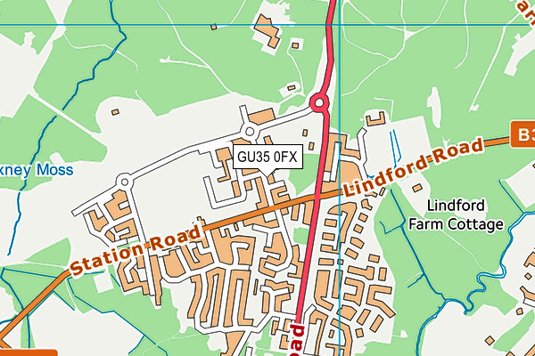 GU35 0FX map - OS VectorMap District (Ordnance Survey)