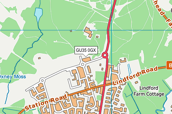 GU35 0GX map - OS VectorMap District (Ordnance Survey)