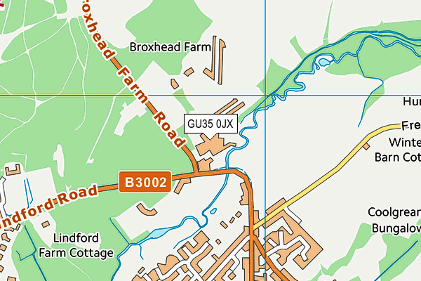 GU35 0JX map - OS VectorMap District (Ordnance Survey)