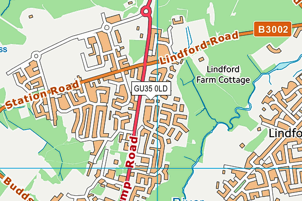 GU35 0LD map - OS VectorMap District (Ordnance Survey)