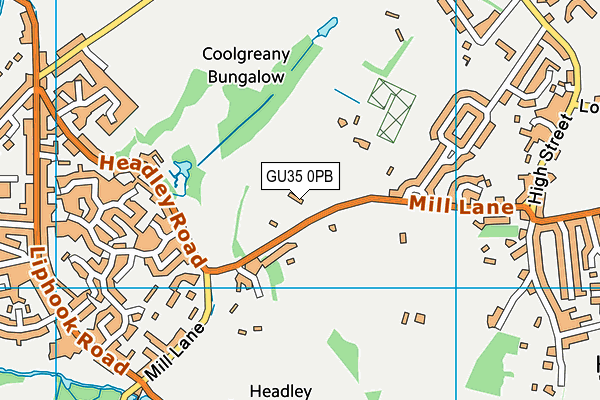 GU35 0PB map - OS VectorMap District (Ordnance Survey)