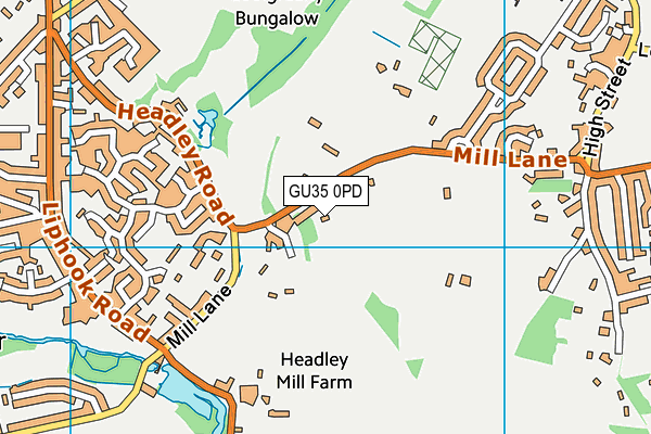 Headley Playing Fields map (GU35 0PD) - OS VectorMap District (Ordnance Survey)