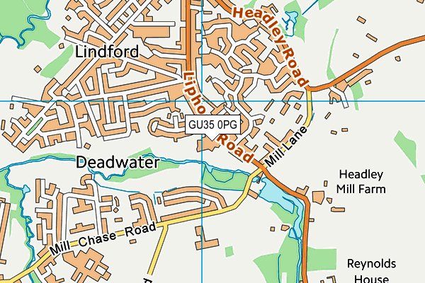 GU35 0PG map - OS VectorMap District (Ordnance Survey)