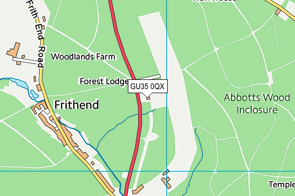 GU35 0QX map - OS VectorMap District (Ordnance Survey)