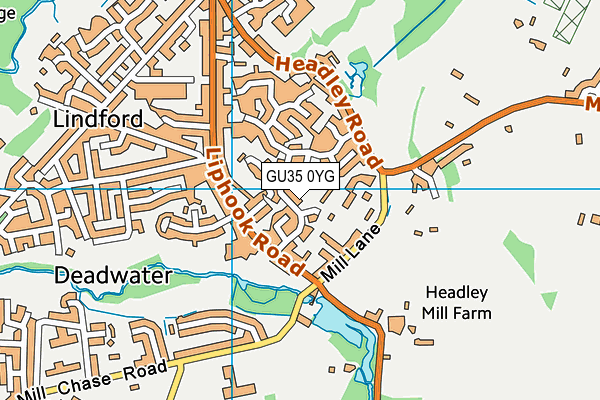 GU35 0YG map - OS VectorMap District (Ordnance Survey)