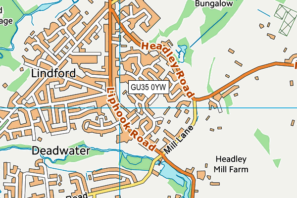 GU35 0YW map - OS VectorMap District (Ordnance Survey)