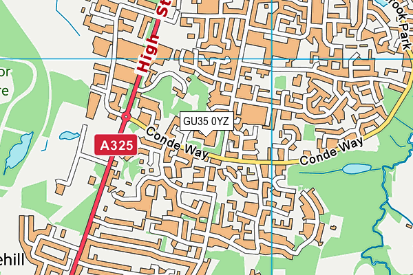 GU35 0YZ map - OS VectorMap District (Ordnance Survey)