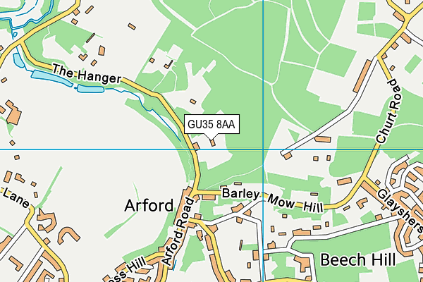 GU35 8AA map - OS VectorMap District (Ordnance Survey)