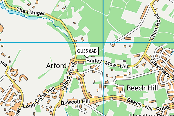 GU35 8AB map - OS VectorMap District (Ordnance Survey)