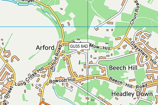 GU35 8AD map - OS VectorMap District (Ordnance Survey)