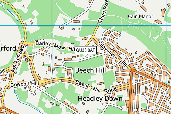 GU35 8AF map - OS VectorMap District (Ordnance Survey)