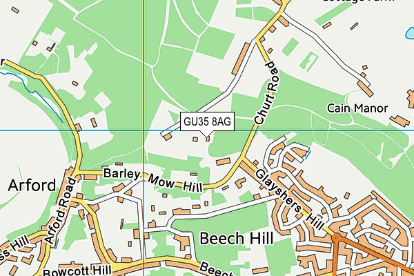 GU35 8AG map - OS VectorMap District (Ordnance Survey)