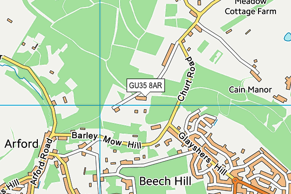 GU35 8AR map - OS VectorMap District (Ordnance Survey)