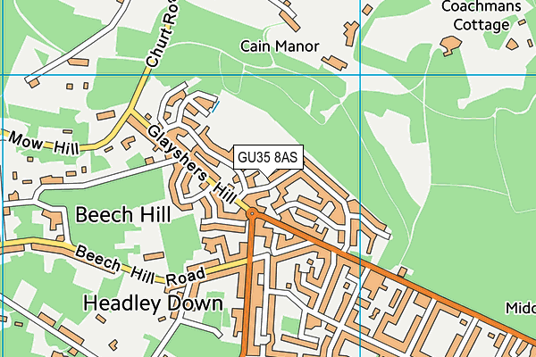 Woodlands Hall map (GU35 8AS) - OS VectorMap District (Ordnance Survey)