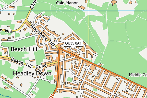 GU35 8AY map - OS VectorMap District (Ordnance Survey)