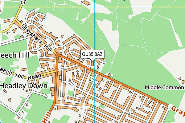 GU35 8AZ map - OS VectorMap District (Ordnance Survey)