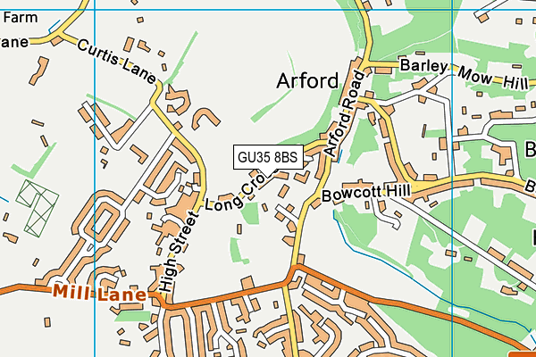 GU35 8BS map - OS VectorMap District (Ordnance Survey)