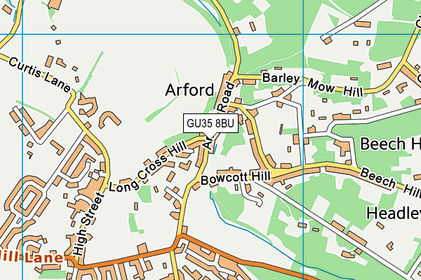 GU35 8BU map - OS VectorMap District (Ordnance Survey)