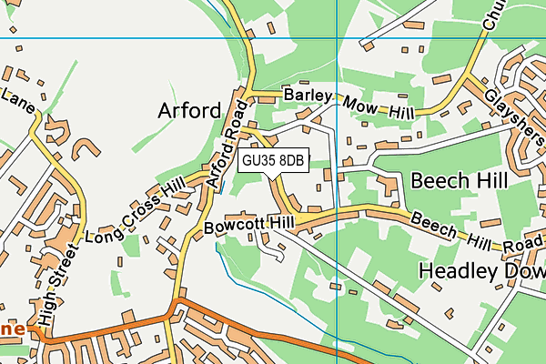 GU35 8DB map - OS VectorMap District (Ordnance Survey)