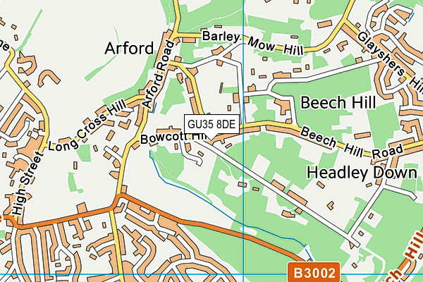 GU35 8DE map - OS VectorMap District (Ordnance Survey)