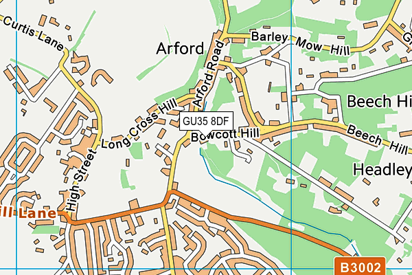 GU35 8DF map - OS VectorMap District (Ordnance Survey)